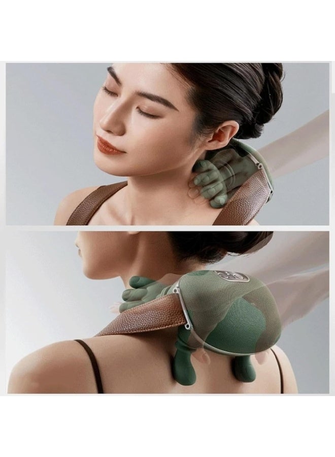 ماساژ ماستر للكتف والرقبة، وسادة تدليك للرقبة، مع ضبط سرعة بثلاث مستويات، جهاز تدليك رقبة وظهر شياتسو لاسلكي ومحمول، تدليك كهربائي ثلاثي الأبعاد بالعجن، صغير وخفيف الوزن (مجموعة واحدة) - Image 5